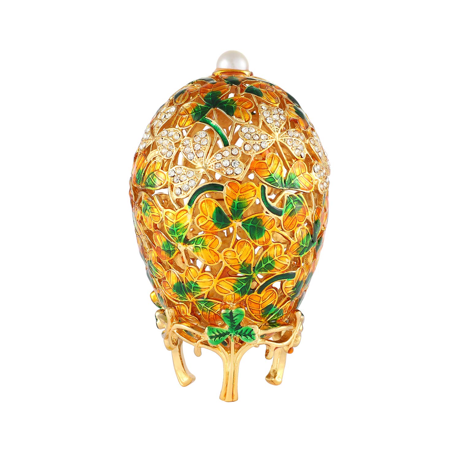 Hand Painted Yellow Easter Egg Style Trinket Box Hinged, Unique Gift for Family