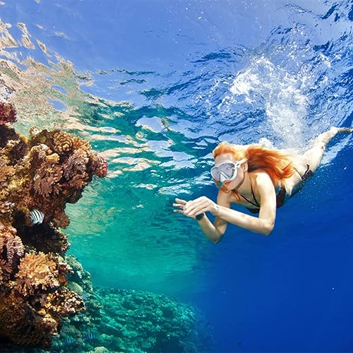 Miniatura 6 de Máscara de buceo antivaho, gafas de esnórquel panorámicas, espejo para adultos, gafas de natación de una sola lente con cubierta de nariz para