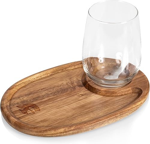 Miniatura 2 de PICNIC TIME NCAA USC Trojans - Juego de 4 platos de aperitivo de vino, platos de cóctel con soporte para vidrio, tabla de queso con soporte para