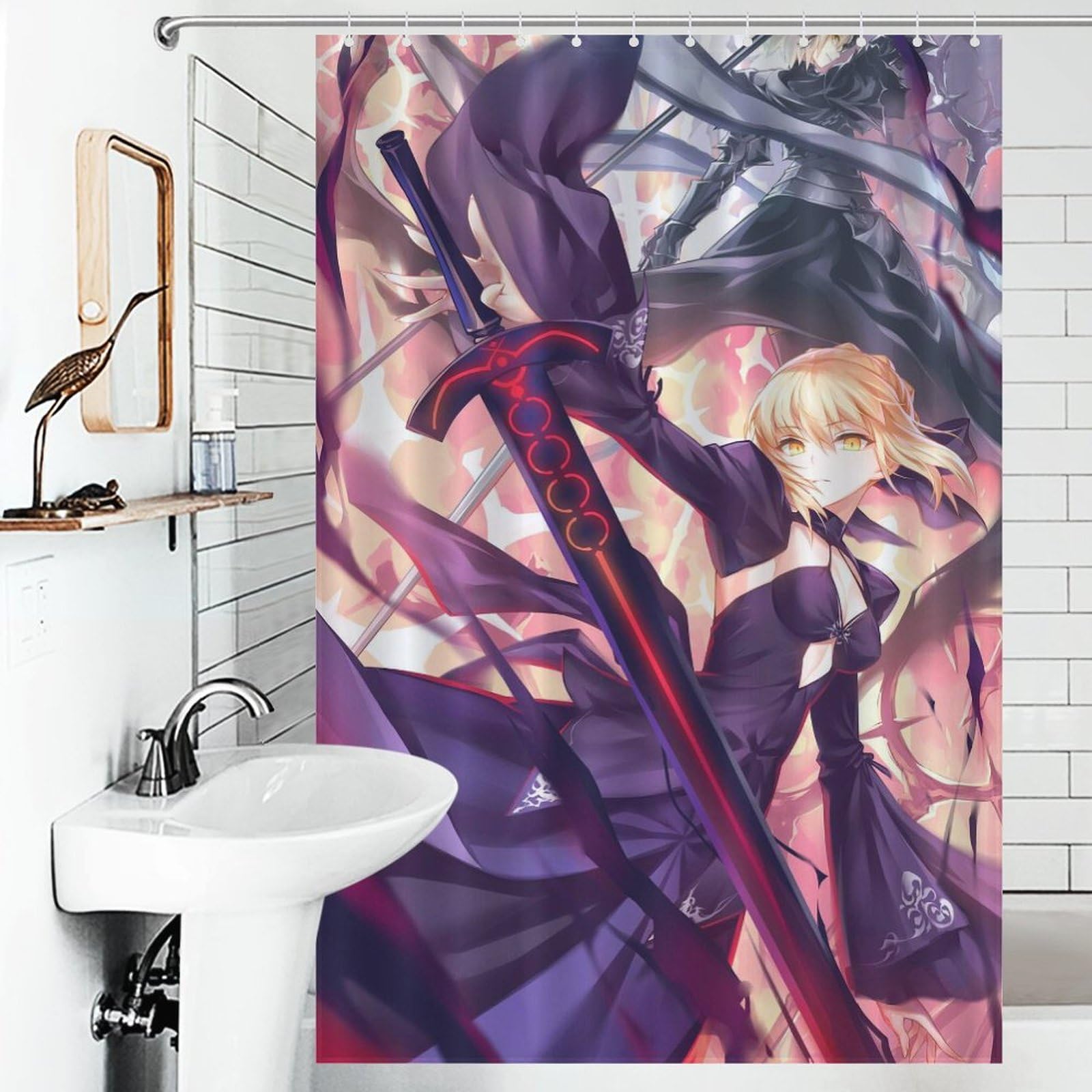 Amazon｜シャワーカーテン かわいい アニメ柄 FGO ジャンヌ・オルタ