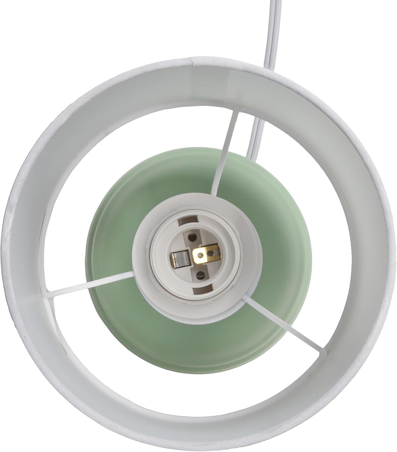 Simple Designs LT1164-SGE 12.5" Chic Glow Mini Classic Jar Table Lamp with Fabric Shade, for Bedroom, Office, Living Room, Stylish Spaces, Sage Green