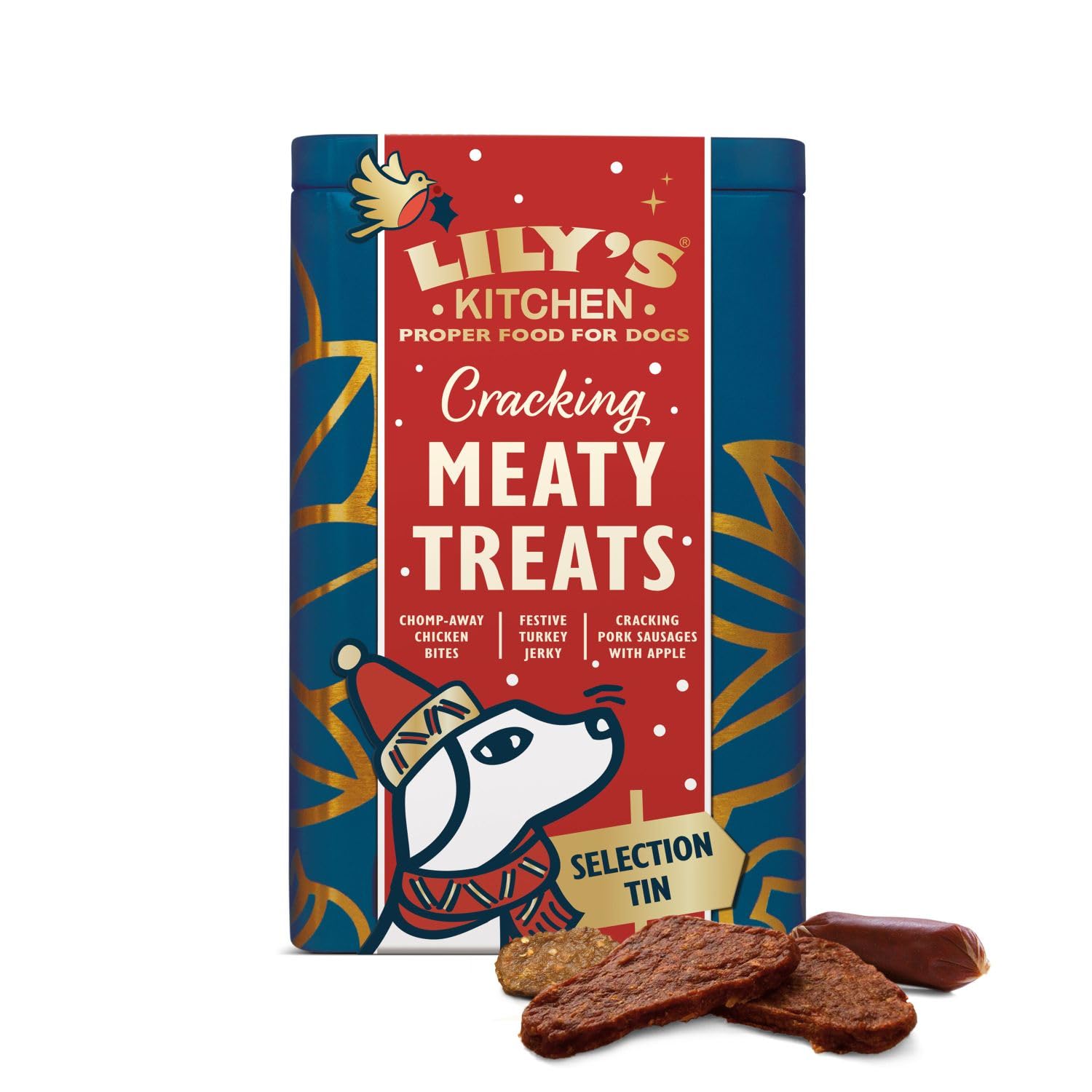 Lily's Kitchen Grain/White Dog Cracking Meaty Treats Christmas Selection Tin