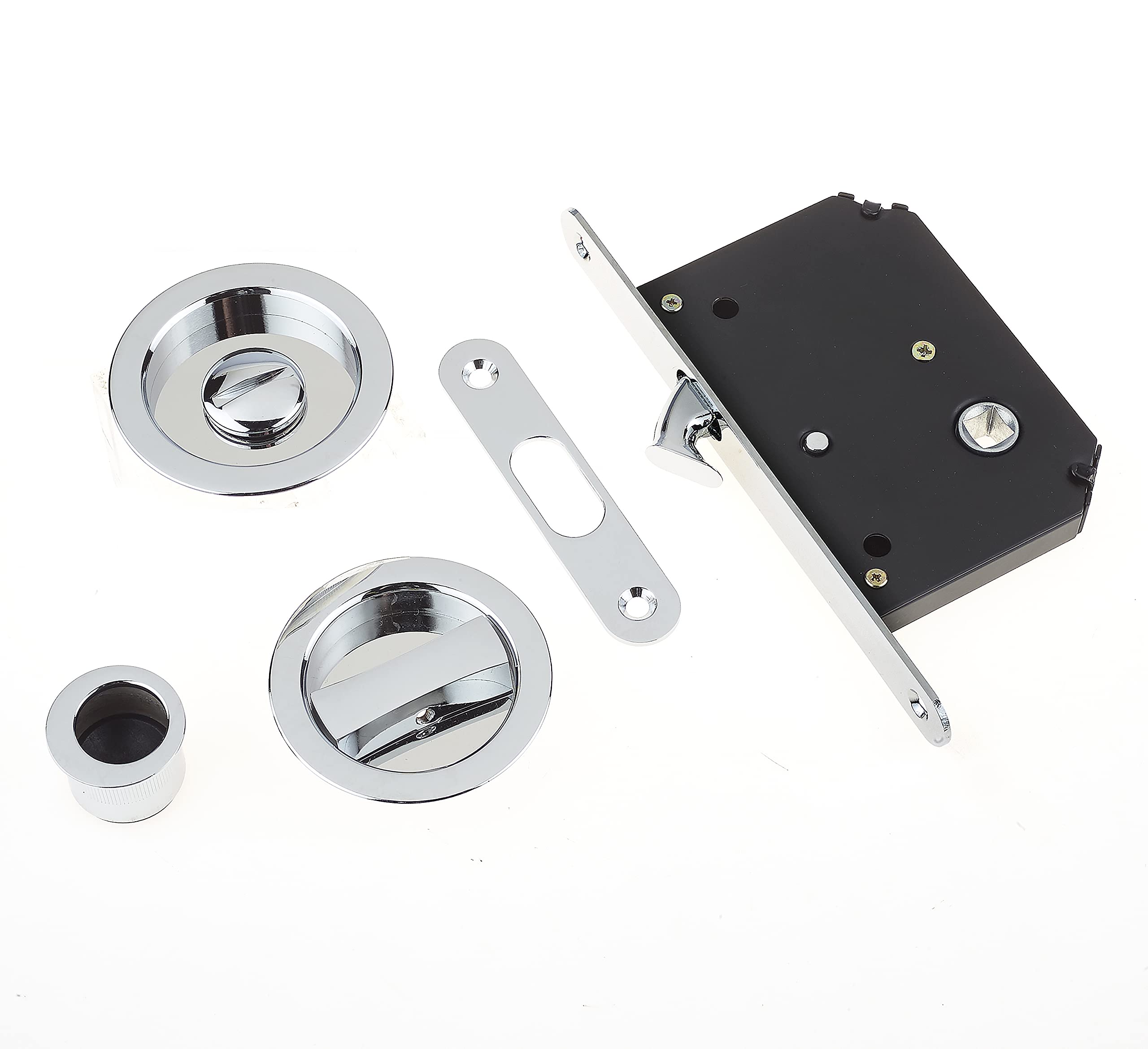 Eai Polished Chrome Sliding Door Bathroom Mortice Lock