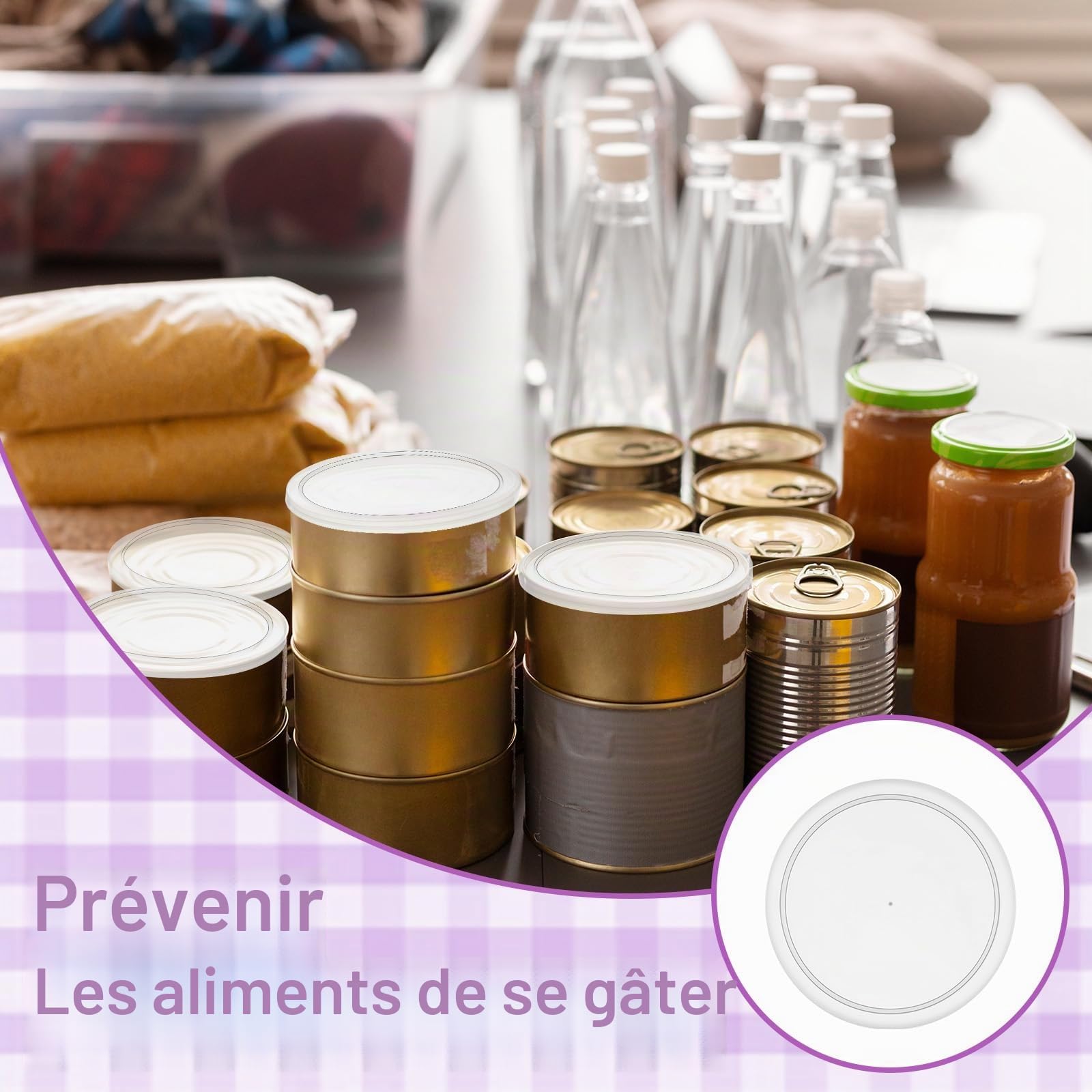 TIESOME Lot de 6 couvercles pour boîtes de conserve de 75 mm en plastique lavable pour boîtes de 800 g, couvercles transparents pour nourriture pour chat, nourriture pour chien, stockage des aliments