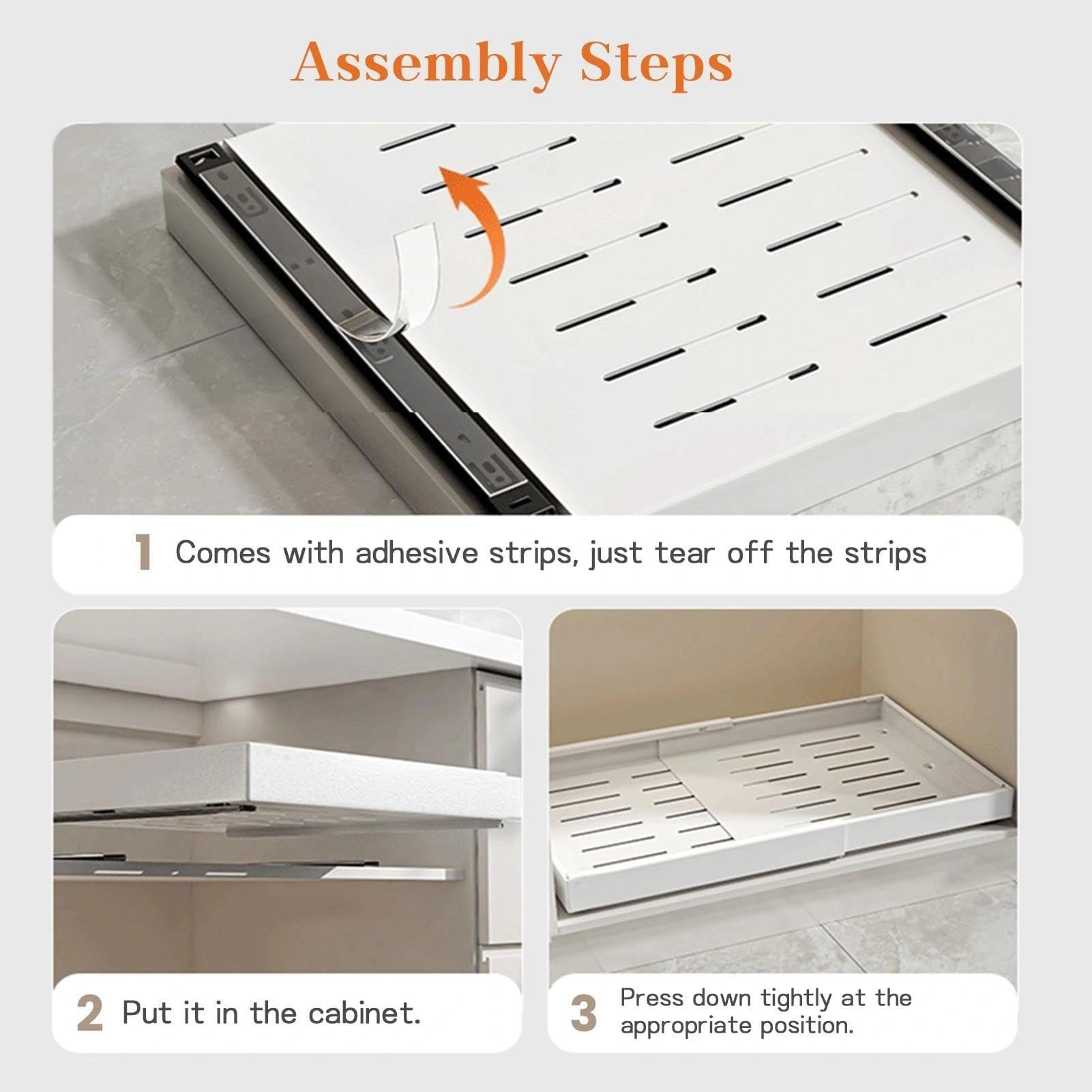Ausziehbarer Schrank-Organizer – ausziehbare Schublade, robustes ausziehbares Aufbewahrungsregal for Küche und Badezimmer, einfache Installation(2 Pack,S)