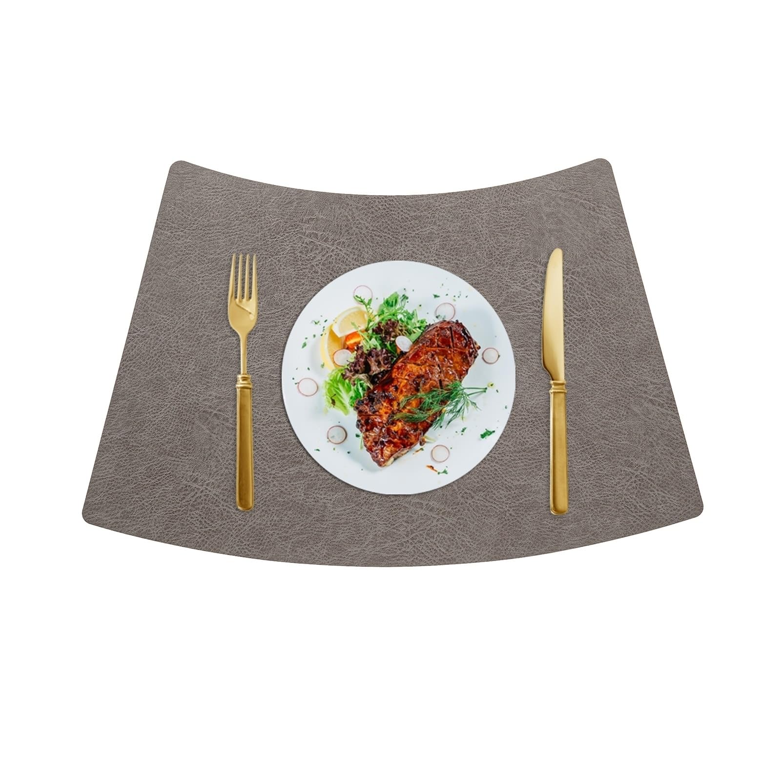 Sets de table réversibles lavables et imperméables en similicuir uni pour salle à manger