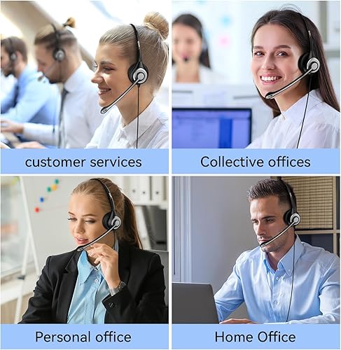 Miniatura 6 de Wantek Teléfono con cable RJ9 Auriculares monoaurales con cancelación de ruido para sistemas telefónicos de centro de llamadas con amplificadores
