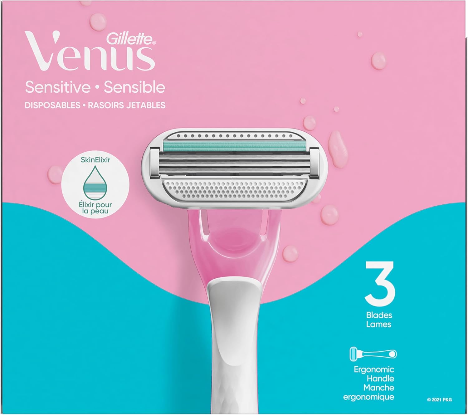Gillette Venus Sensitive Disposable Razors for Women with Sensitive Skin, Delivers Close Shave with Comfort, 15 Count (Pack of 1) - Image 2