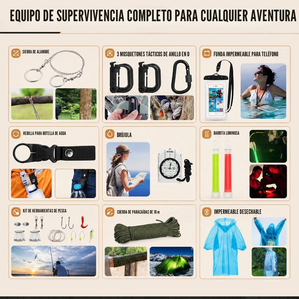 Kit de supervivencia, kit de primeros auxilios de supervivencia de 250 piezas con bolsa compatible con sistema Molle y tienda de campaña de emergencia, kit de emergencia para terremoto, aventura al