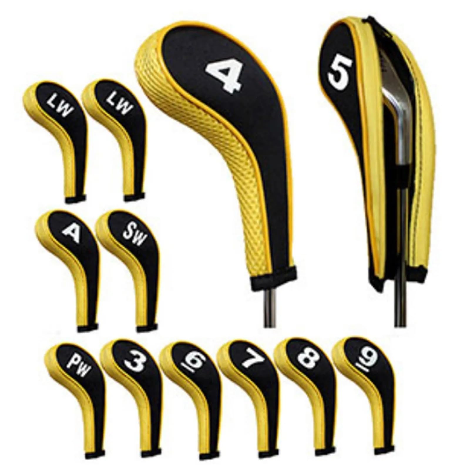 Fundas de hierro para cabeza de palo de golf, con cremallera, para todos los palos de golf y conductores (C)