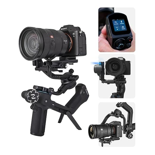 FeiyuTech SCORP 2 Stabilisateur de cardan pour appareil photo reflex numérique et appareil photo sans miroir, capteur de suivi Al intégré, stabilisateur de caméra à 3 axes pour Sony Canon Fuji Nikon,