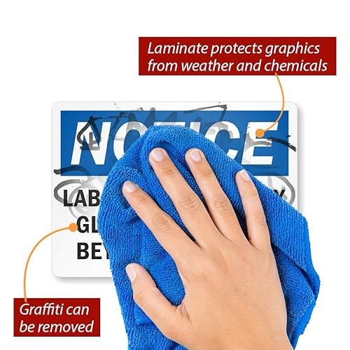 Miniatura 6 de SmartSign Aviso - Se requiere bata de laboratorio y gafas de seguridad  Plástico de 7 x 10 pulgadas