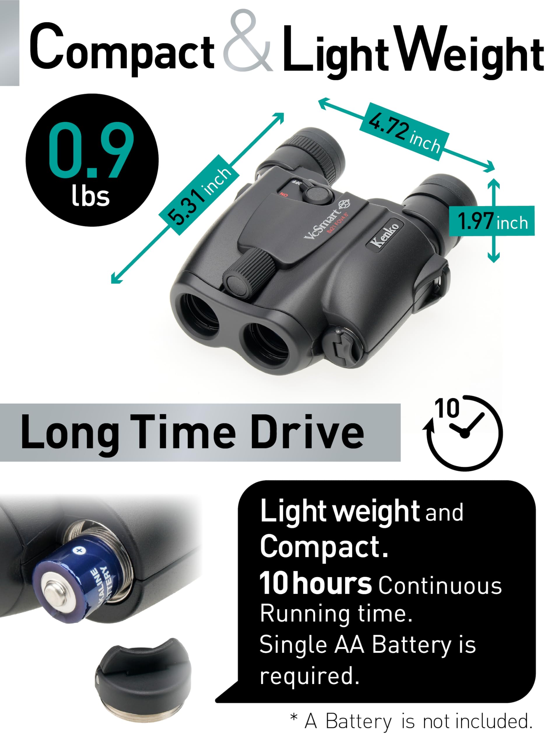 Amazon.com : Kenko Image Stabilization Binocular VC Smart Compact