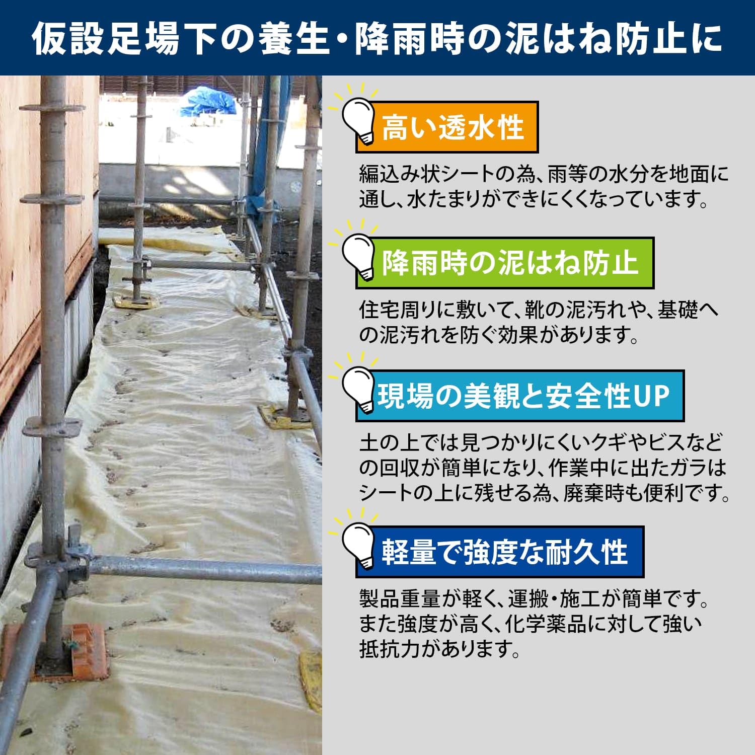 Amazon.co.jp: モリリン PP 土木シート 1×50m 高強度 養生シート 980N 