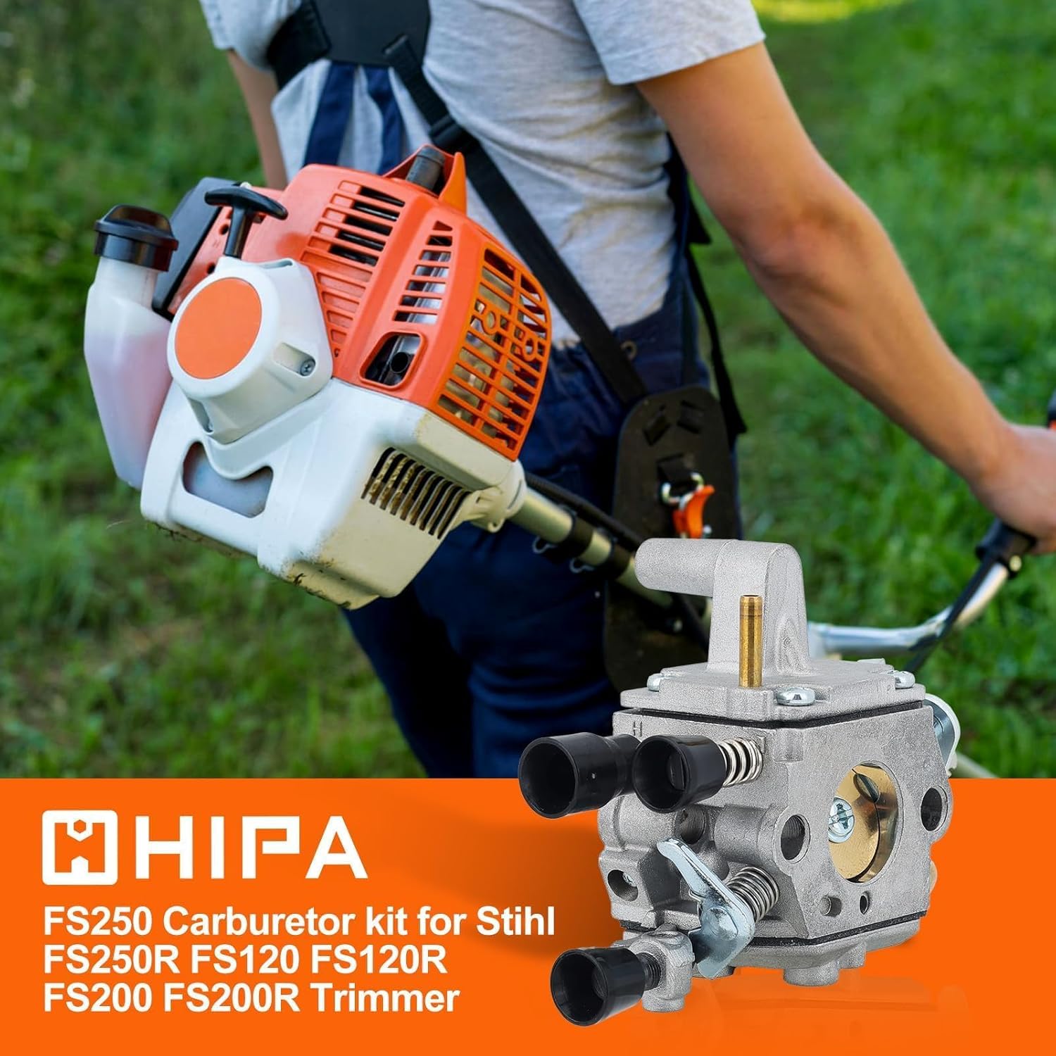 Hipa FS250 Carburetor for STHIL FS120 FS 250 FS200 FS350 String Trimmer Brushcutter BT120C BT121 Auger Replace 4134 120 0652 C1Q-S161B