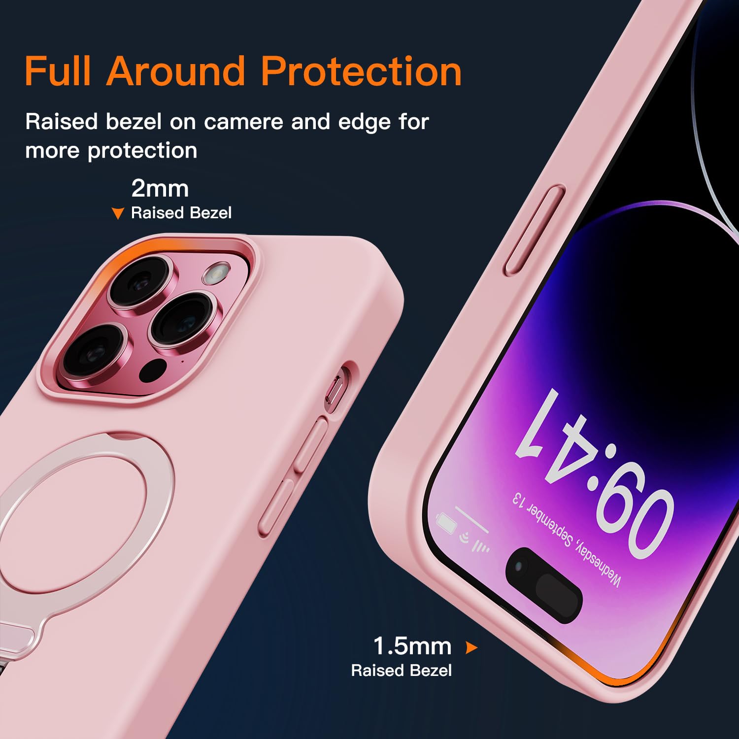 iPhone15Pro MaxケースMagSafe対応　隠しスタンド　ピンク Amazon.co.jp: iPhone 15 Pro Max ケース 【MagSafe対応スタンド