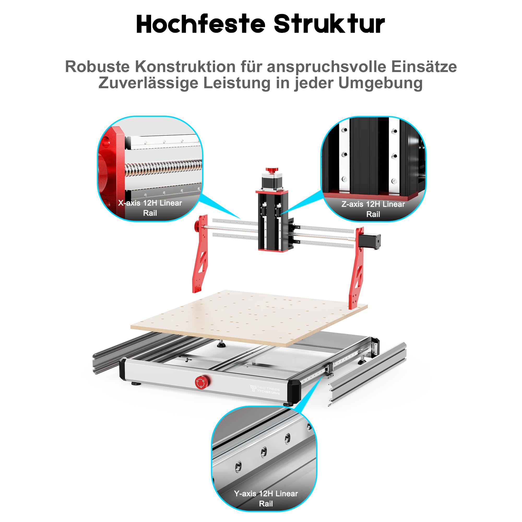 Twotrees TTC450 Ultra CNC-Fräsmaschine mit 500 W Spindel, 460x460x100mm