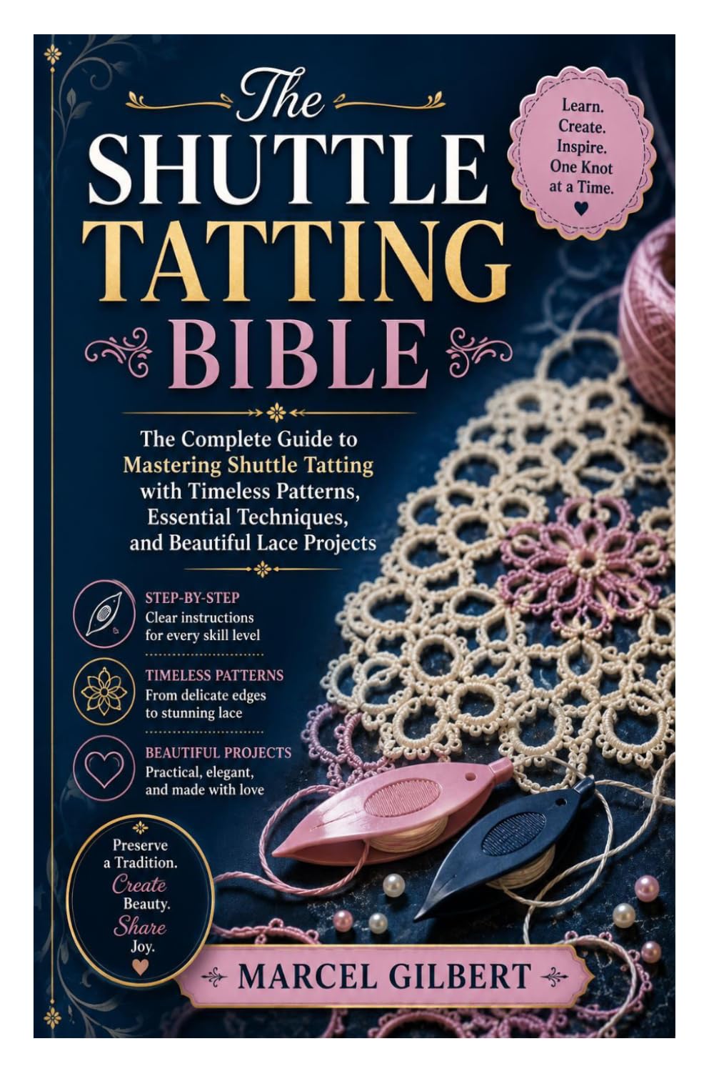 The Shuttle Tatting Bible: The Complete Guide to Mastering Shuttle Tatting with Timeless Patterns, Essential Techniques, and Beautiful Lace Projects