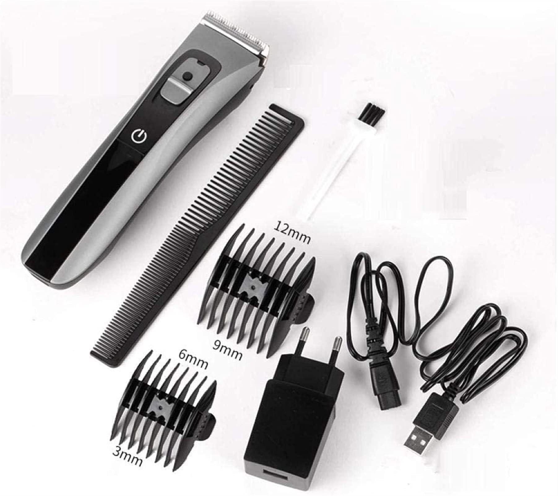 Cortapelos inalámbrico para hombre, kit de recortadora de barba, máquina profesional con peines guía y cepillo.