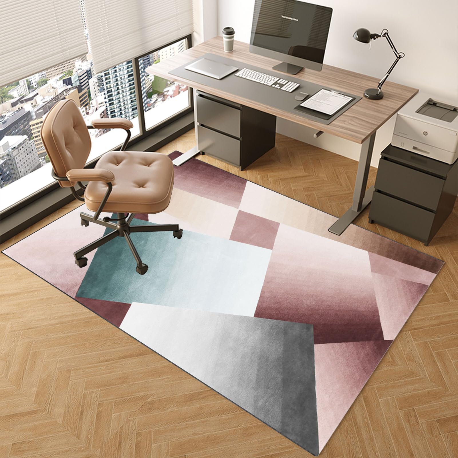 TOYOCC Office Chair Mat Desk Chairmats 100 x 140 cm, Office Chair Mats for Hardwood Floors Non Slip Floor Protector Mat for Chairs Pad Office Floor Protector Mat Computer Rolling Gaming Chair Mat