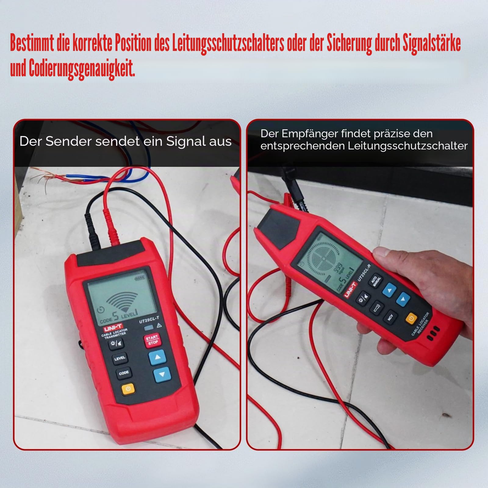 UT25CL Kabelfinder Tester für Netzwerkkabel LAN Kabelverfolgung Messung POE NCV Kontaktloser Test Elektrische Sicherheit Spurerkennung