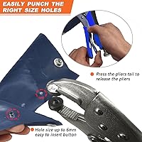 Vista 5 de Kit de broches de presión de alta resistencia, kit de broches de lona para fijación de broches marinos de metal en cubierta de barco/alfombra