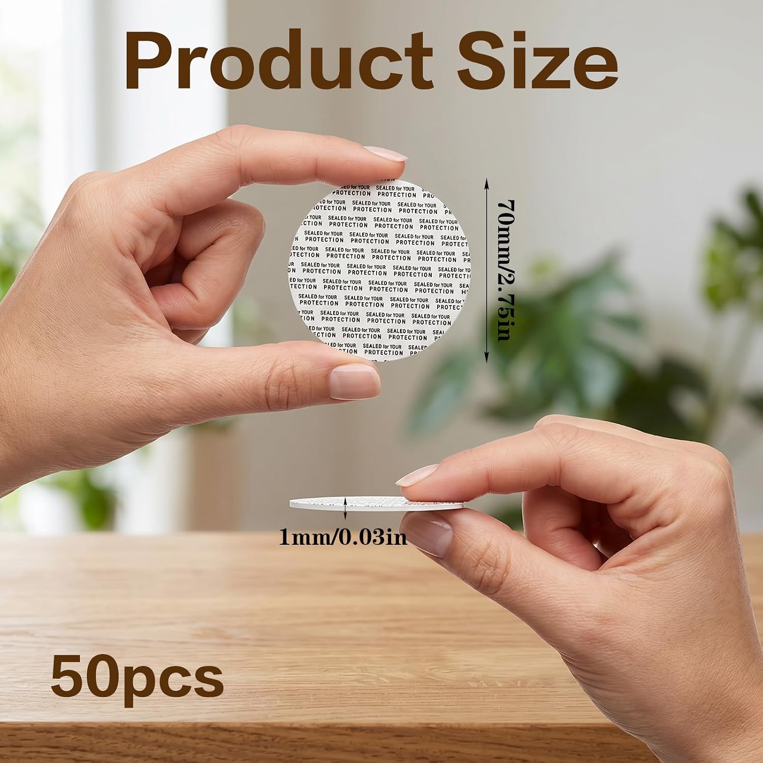 50 Pcs Foam Lid Liner Bottle Seals Liners Pressure Sensitive Seal Round Jar Sealer Bottle Seals Heat Resistant Foam Cap Torque Activated Safety for Protection Safety Jar Cap Bottles Vial Tamper Gasket