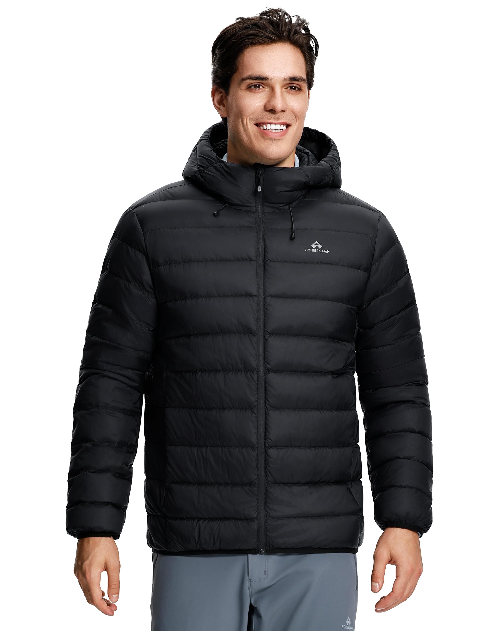 Pioneer Camp Herren Daunenjacke Winter 90% Entendaunen 650 Fill Leicht Warm Steppjacke Wasserdicht Winddicht Packbare Pufferjacke mit Kapuze Outdoorjacke