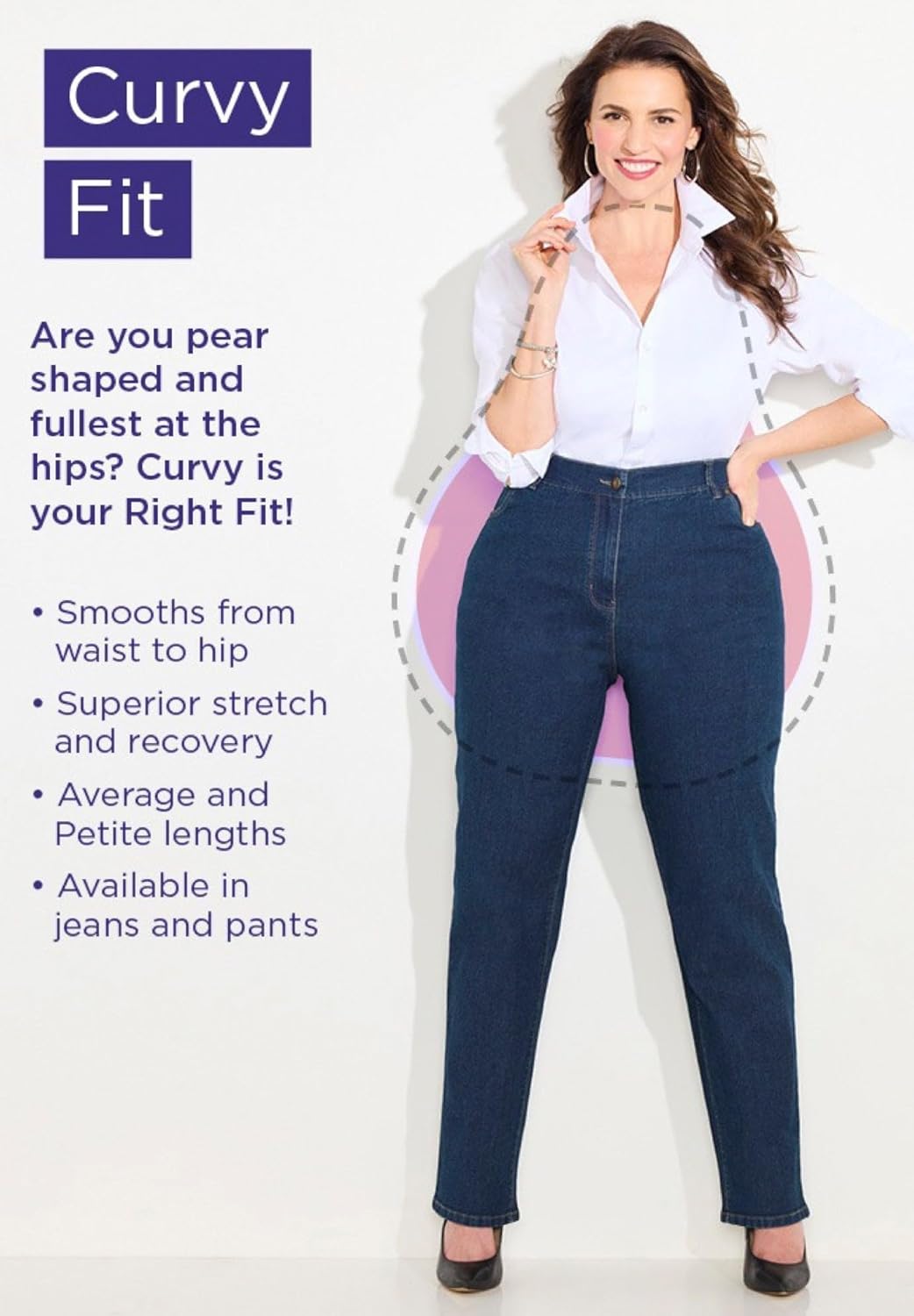 Women's Plus Size Right Fit Curvy Jean - 20 W, Black