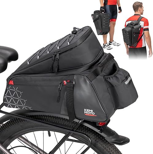 Sacoche Velo Porte Bagage Arriere 3 en 1, 15L Sacoche V KEMIMOTO