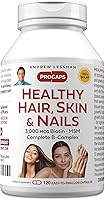 Vista 8 de Andrew Lessman Cabello saludable, piel y uñas, 60 cápsulas – 5000 mcg biotina de alta bioactividad, MSM, complejo B completo promueve el cabello