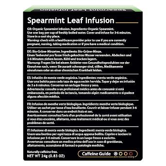 Buddha Teas Organic Spearmint Tea - OU Kosher, USDA Organic, CCOF, 18 Bleach-Free Tea Bags