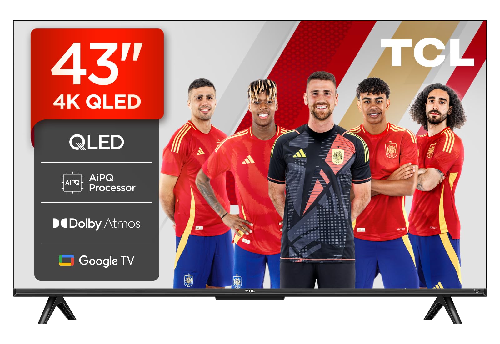 TCL 43T69C 43 Pulgadas QLED 4K HDR10+ Smart TV, Google TV, Dolby Atmos | Game Master, Dolby Vision, Motion Clarity, Google Assistant, Compatible con Alexa