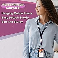 Vista 4 de Soporte para tarjetas de identificación con cordón, soporte retráctil para tarjetas de identificación, correa desmontable para el cuello con carrete