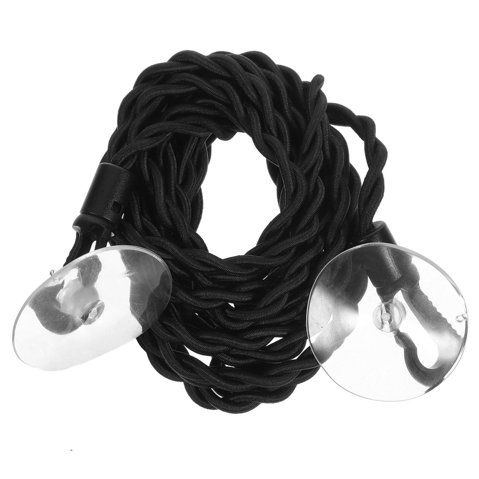 Zerodeko Clothes Line Clothes Drying Rope Portable Elastic Travel Clothesline with Suction Cups Hooks Camping Clothesline Retractable Laundry Drying Line Black 300cm