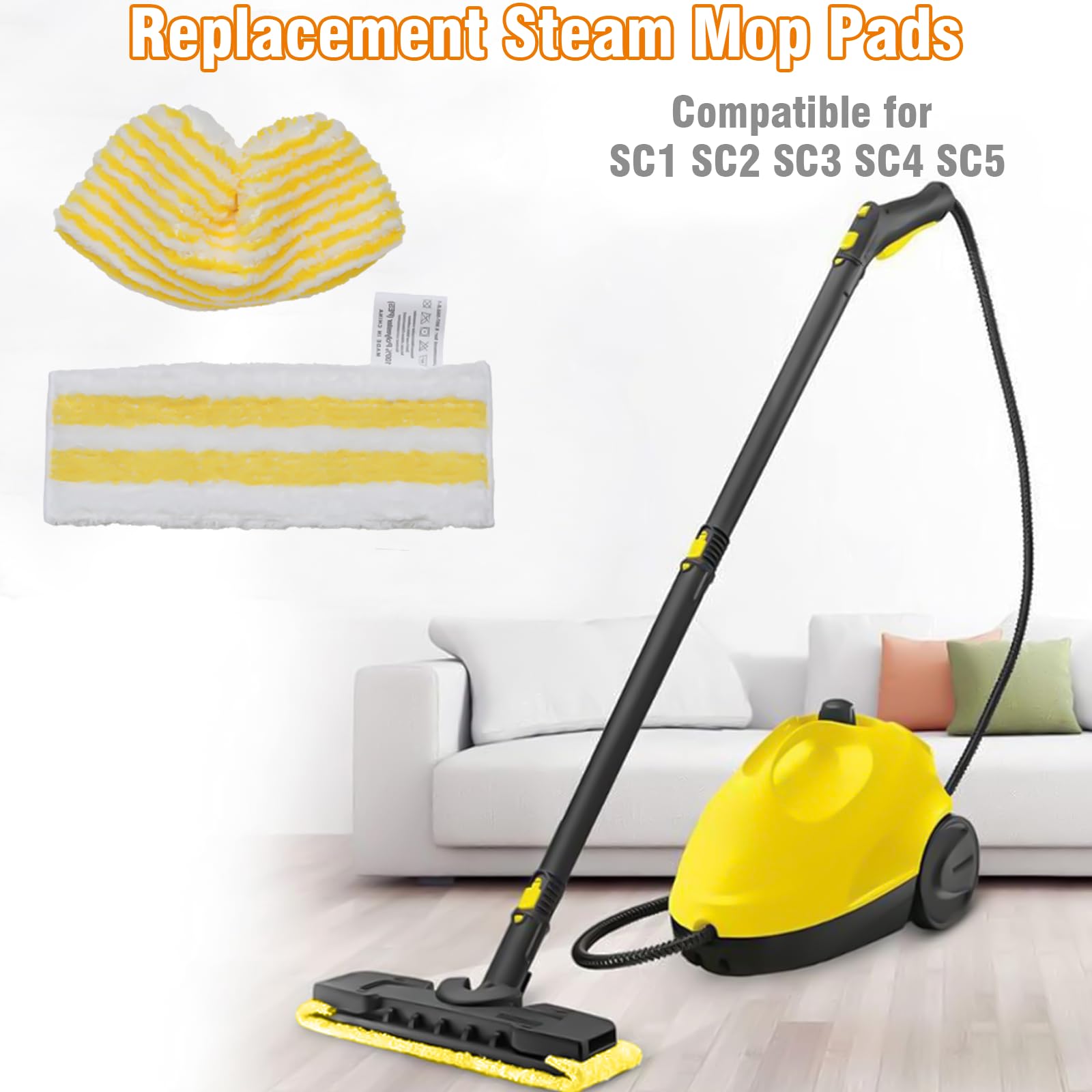 9 pezzi per accessori Kärcher pulitore a vapore SC1 SC2 SC3 SC4 SC5, spazzola rotonda, spazzola piatta, ugello curvo, spazzola a vapore manuale, rivestimento per panno di pulizia per pulitore a vapore