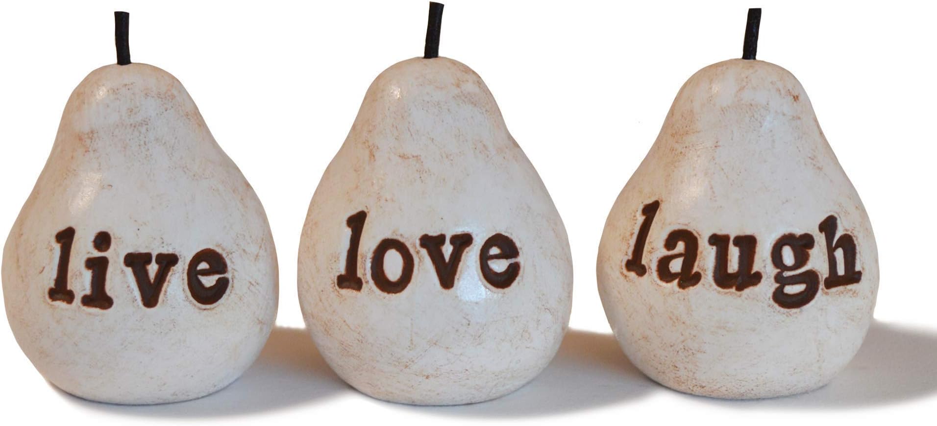 live love laugh pears, gift for mom grandma friend sister, handmade inspirational message present