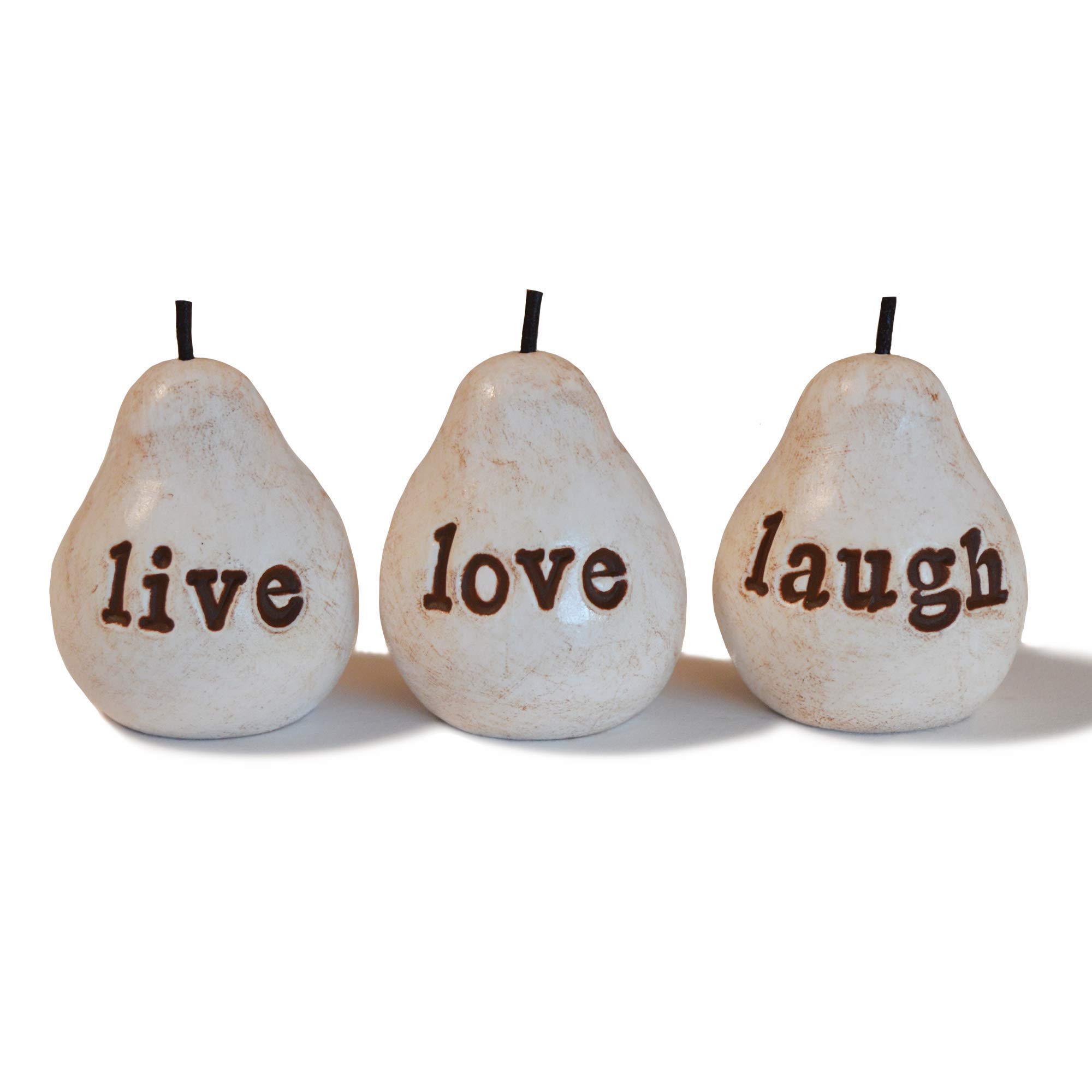 live love laugh pears, gift for mom grandma friend sister, handmade inspirational message present