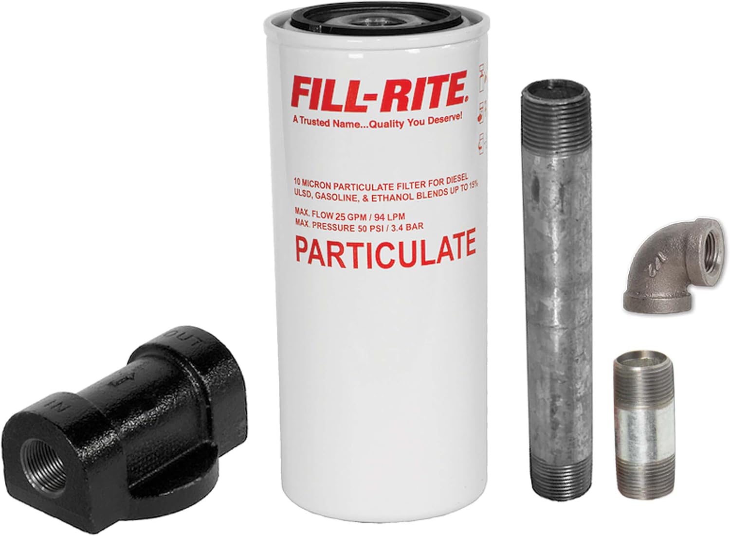 Fill-Rite 1200KTF7018 18 GPM 10-Micron Fuel Particulate Filter Kit for Pumps Up to 25 GPM - Made in USA