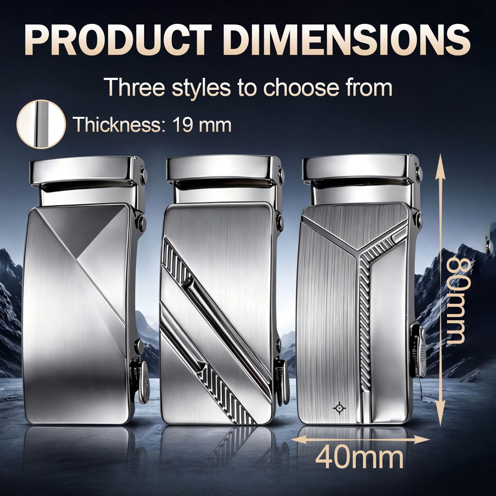 TINA.WIN 3 StüCk GüRtelschnalle Herren 40mm GüRtelschnallen Ratschen Automatik GüRtelschnalle Metall Wechselbare Belt Buckle FüR Jeans, Chino & Anzug Moderne GüRtelschnalle