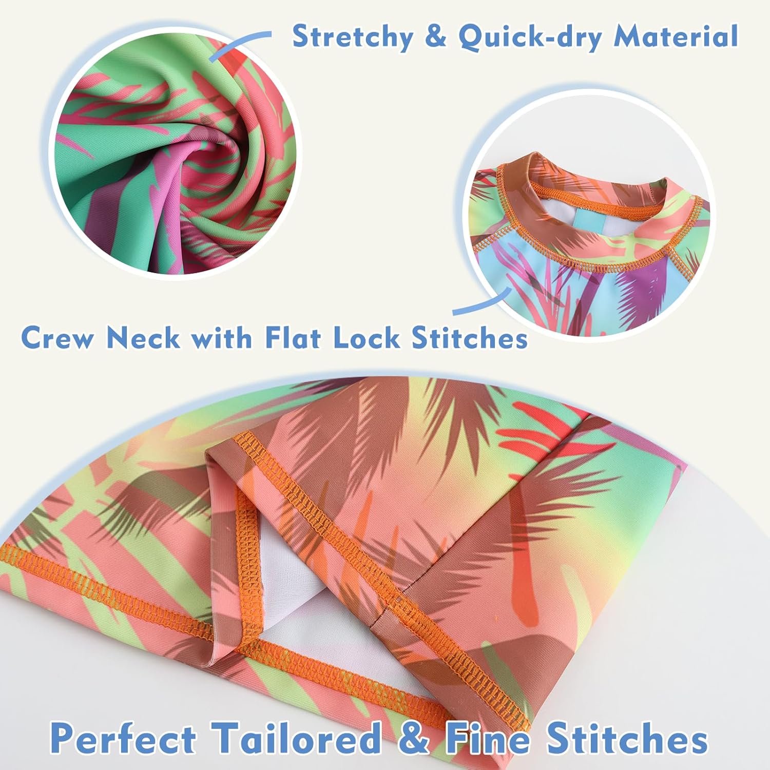 Girls Long Sleeve Swim Shirt Rash Guard Swimsuits for Girls UPF 50+ Sun Protection Bathing Suit Hawaiian Swimwear 3-16 Years - Image 4