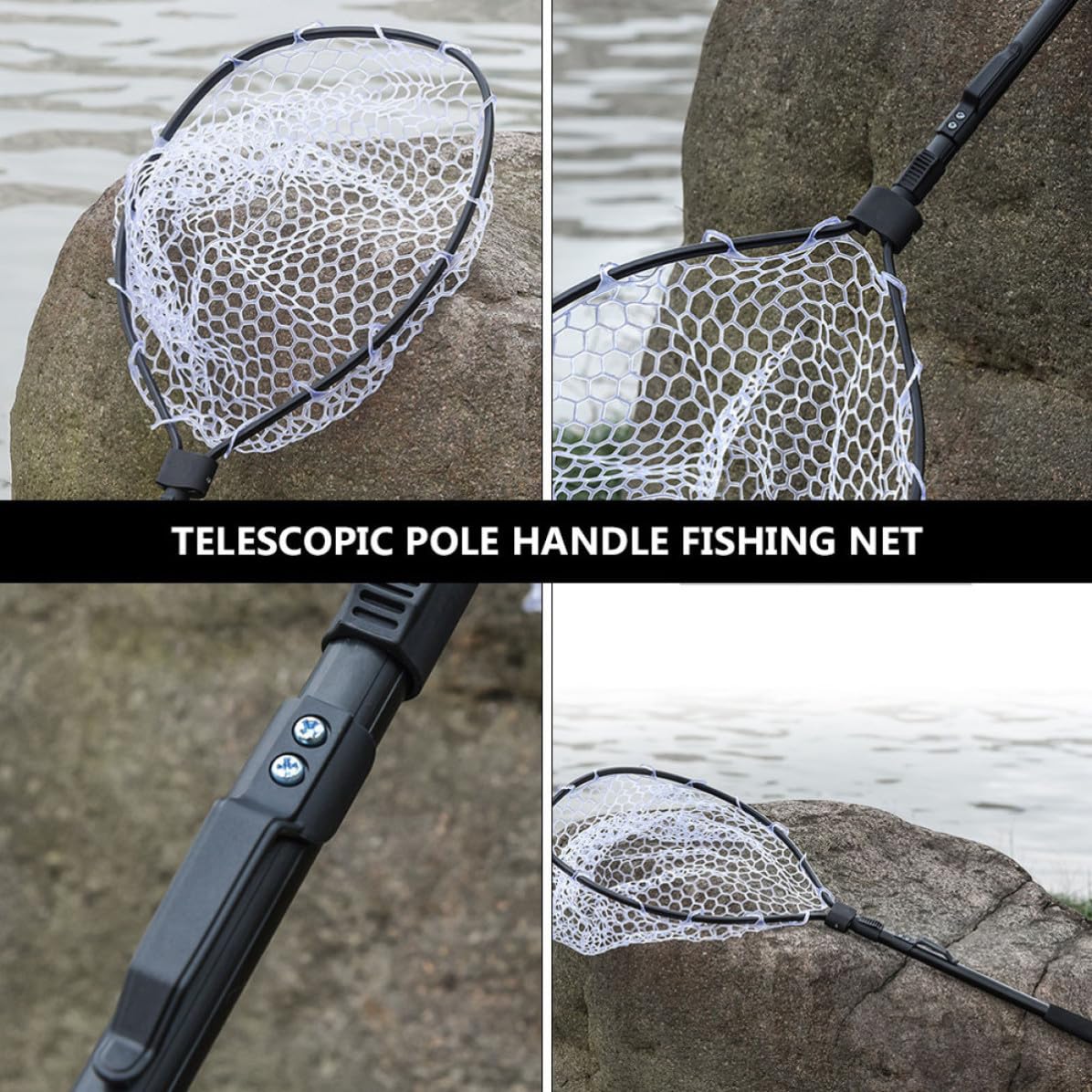 Cabilock Red de Aterrizaje para Pesca Plegable de Aleación de Aluminio Diseño Compacto y Fácil de Transportar para Pesca en Río