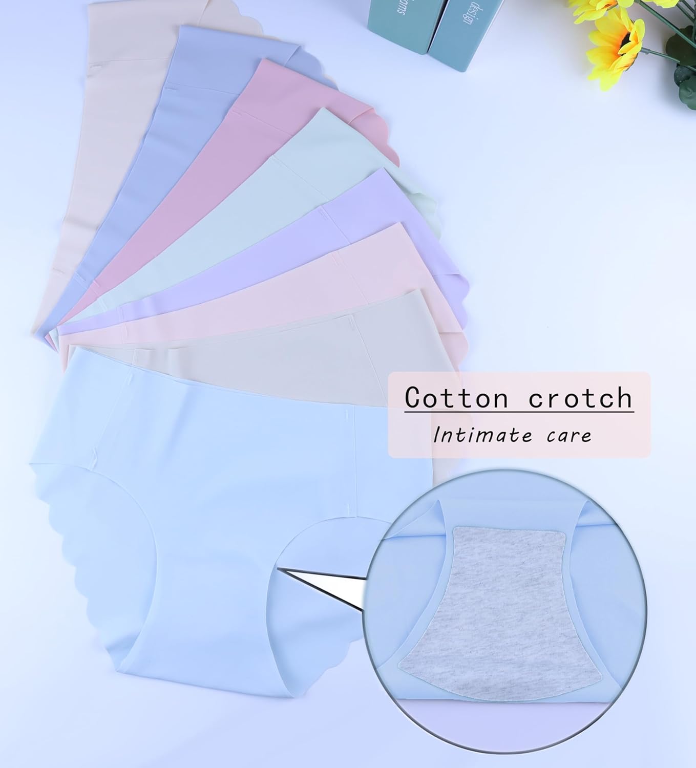 Boboking Teen Girls Seamless Underwear Tagless Panties Full Coverage Pack of 8 - Image 4