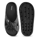 NoStrain Women’s Waterproof Cross Strap Sandals | Cushioned Soft EVA Sole | Non-Slip | Anti-Skid | Heeled & Flat | For Woman | Lightweight With Durable | Black gallery image