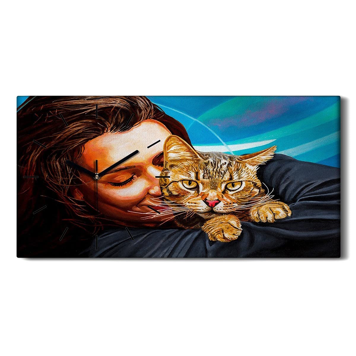 Horloge sur Toile Sans Tic-Tac Coloray Image Art Salon Chambre 60x30