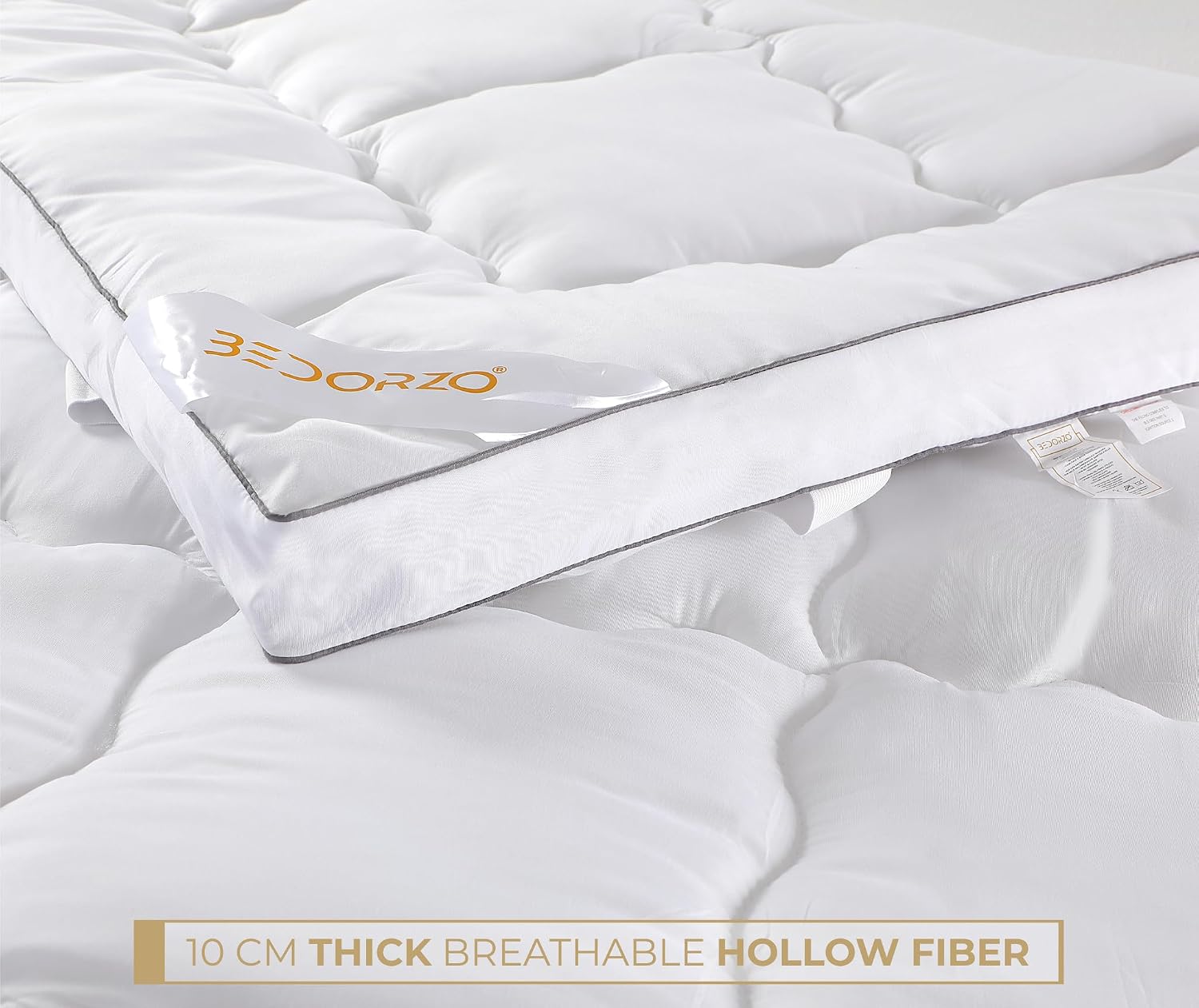 Home Treats Mattress Topper King Size Thick Comfortable Quilted Bed Topper With Elastic Straps 1500mm X 2000mm by B&Q