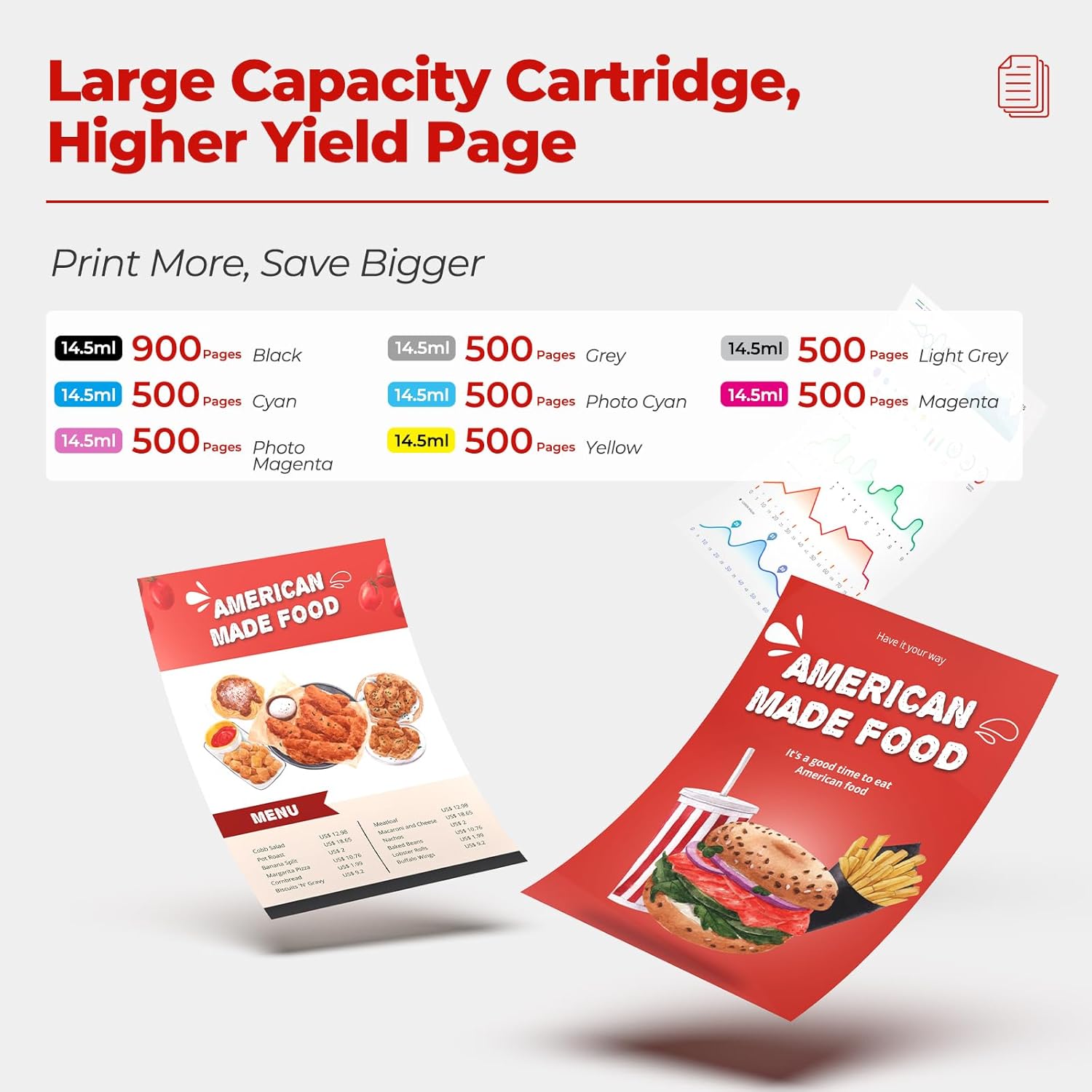 CLI-65 Ink Cartridges with Chip for PIXMA PRO 200 Printer - Compatible with Canon CLI-65 CLI65 Ink Cartridge Replacement for PIXMA PRO-200S Printer, 8 Color Pack (1BK, 1C, 1M, 1Y, 1PM, 1PC, 1GY, 1LGY)