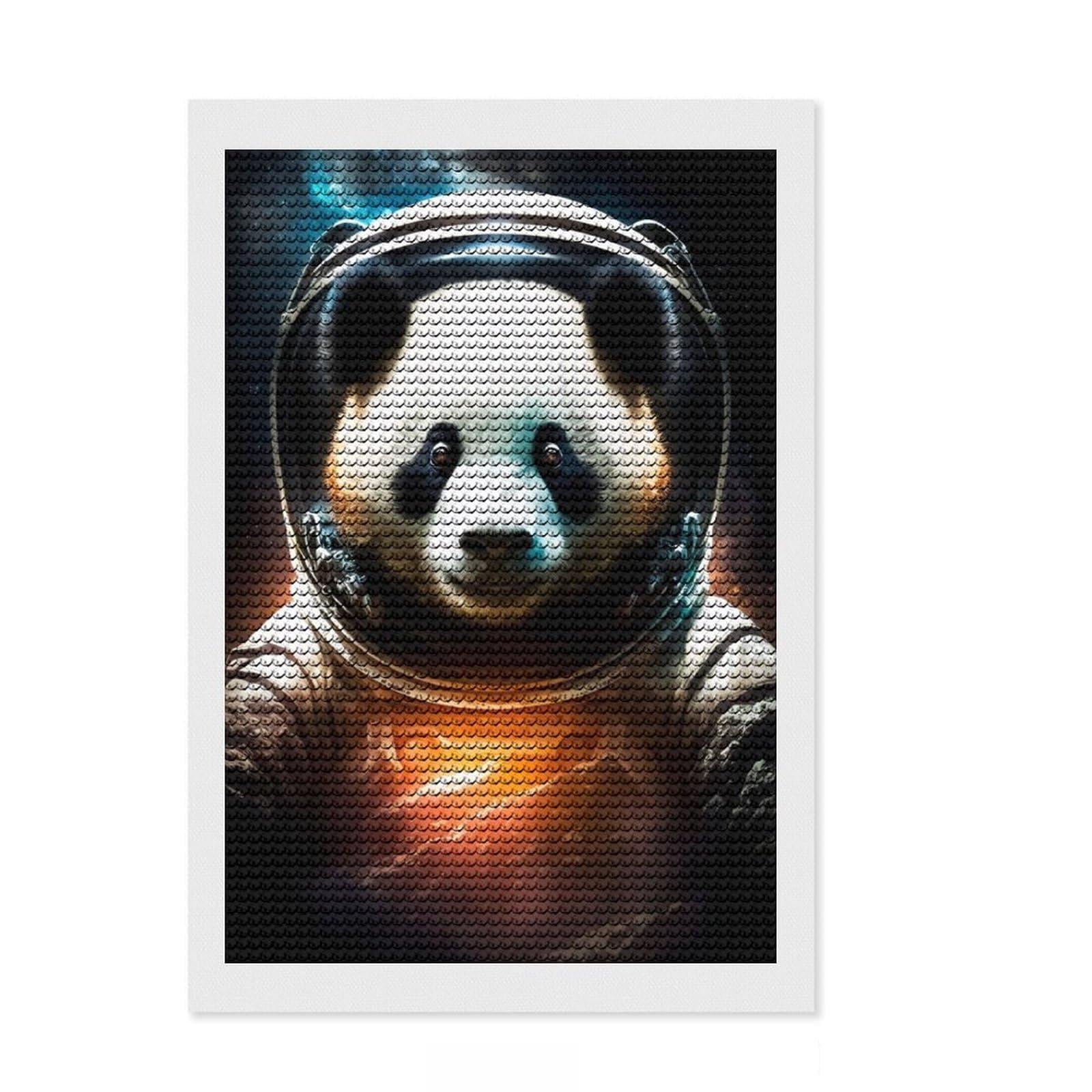 Junmoney Panda Diamond Art Canvas 8"x12", for Adults, Enjoyable At-Home Hobby, Bedroom Decor, Festive Craft Gift, Easy to Enjoy