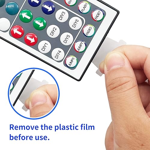 Miniatura 2 de Tira de luces LED RGB de 44 teclas con control remoto IR, receptor remoto para tira de luz LED RGB, adaptador de corriente de 24 V para luces LED