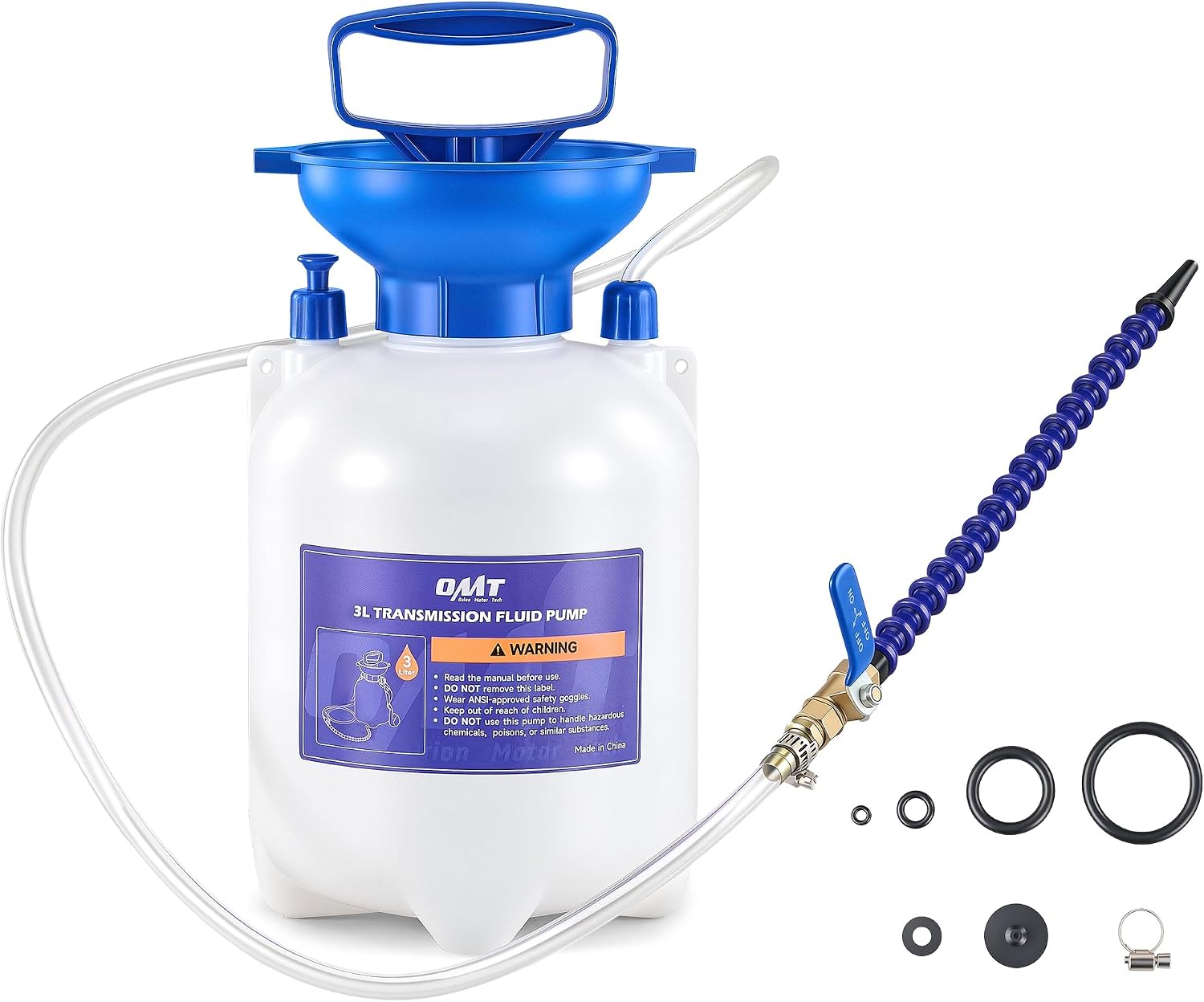 Orion Motor Tech Transmission Fluid Pump, 3L Hand Fluid Transfer Pump for Engine Transmission and Gear Oils, Manual Automotive Oil Filling System with 51 in Hose, Precision Fluid Dispensing